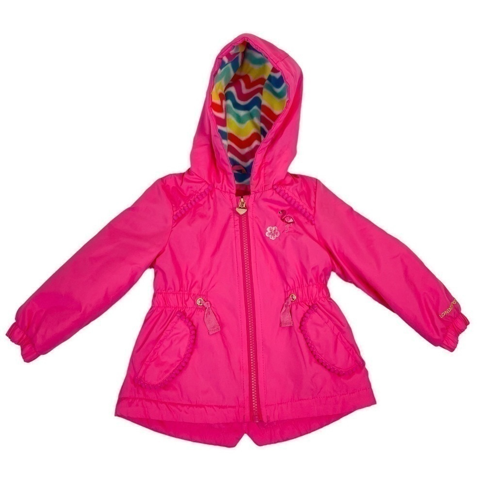 London Fog Girl’s 12 Months Pink Hooded Spring/ Fall Anorak Jacket NWOT